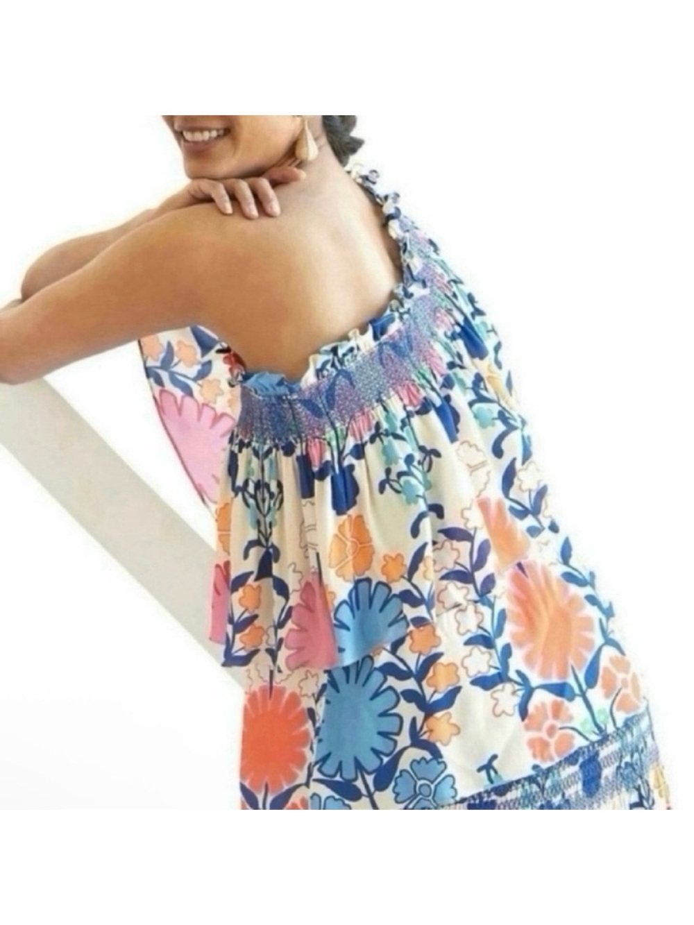 anthropologie plenty by tracy Reese one shoulder asymmetrical ruffle floral - Picture 2 of 5